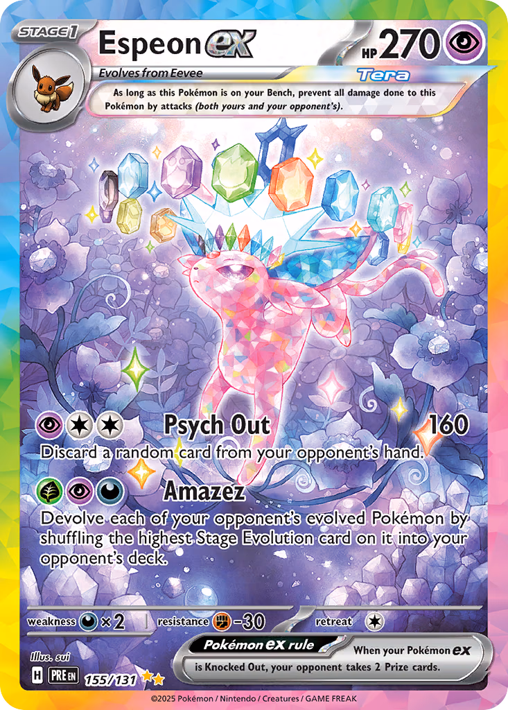 Espeon ex Pokemon card (155/131, Prismatic Evolutions)