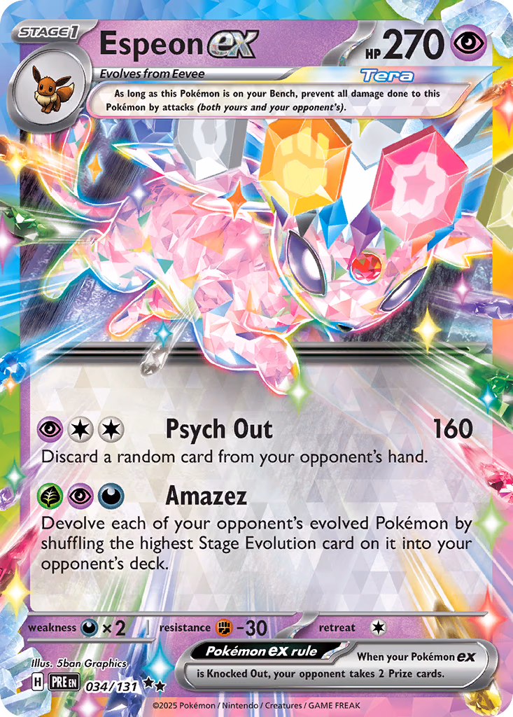 Espeon ex Pokemon card (034/131, Prismatic Evolutions)