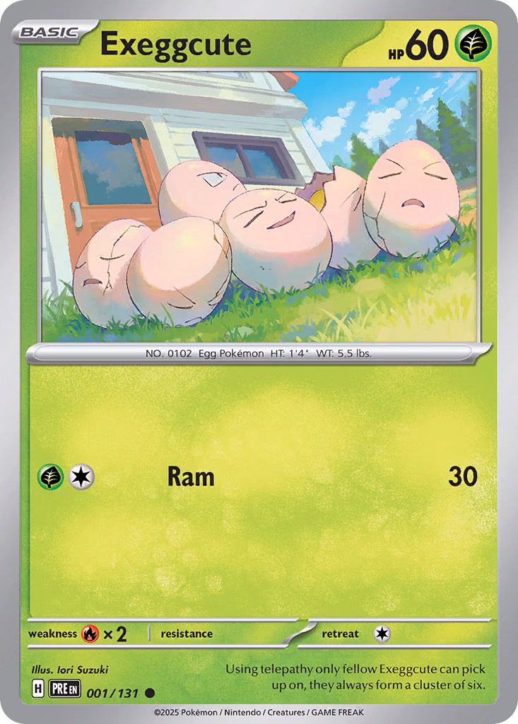 Exeggcute Pokemon card (001/131, Prismatic Evolutions)