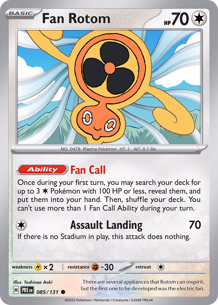 Fan Rotom Pokemon card (085/131, Prismatic Evolutions)