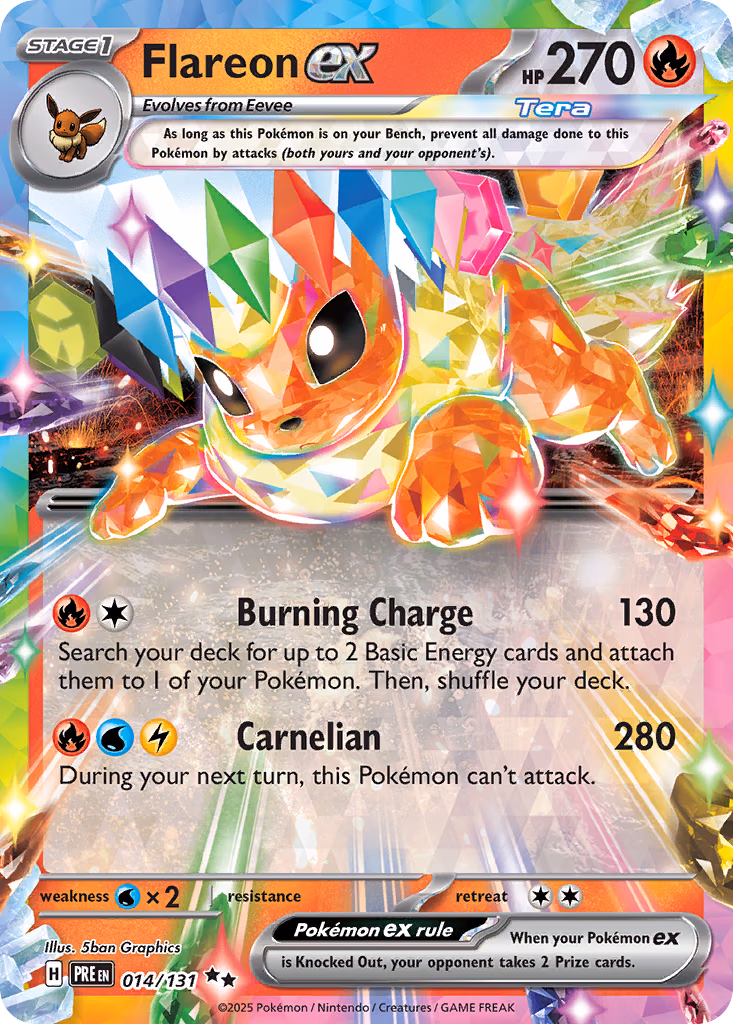 Flareon ex Pokemon card (014/131, Prismatic Evolutions)