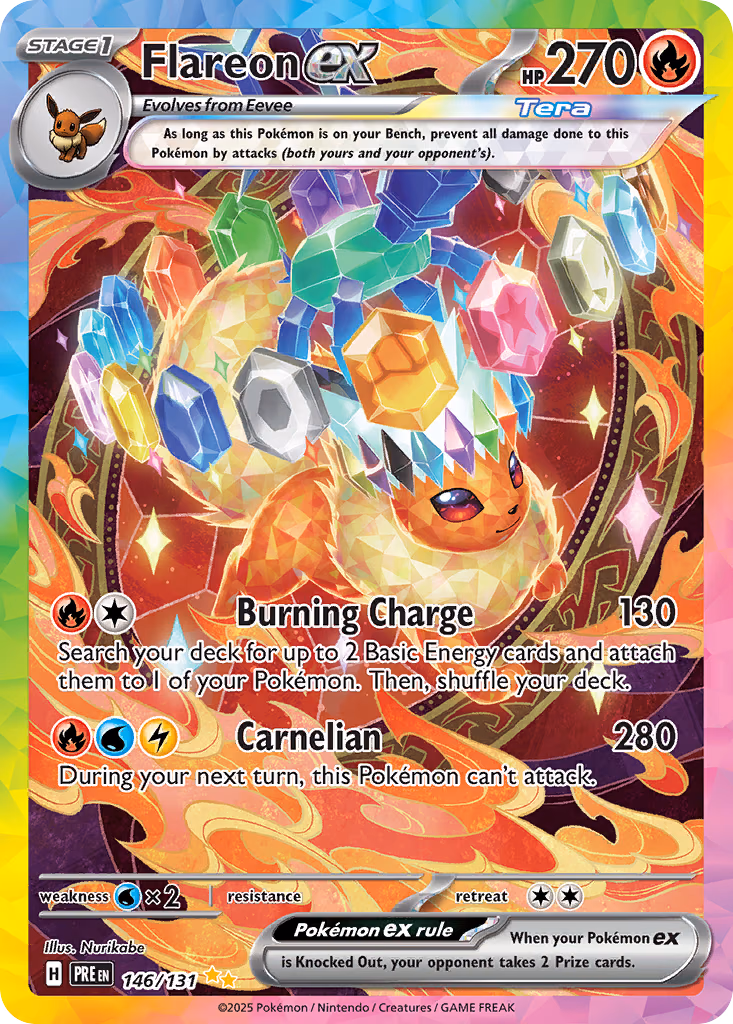 Flareon ex Pokemon card (146/131, Prismatic Evolutions)