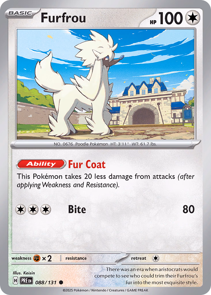 Furfrou Pokemon card (088/131, Prismatic Evolutions)