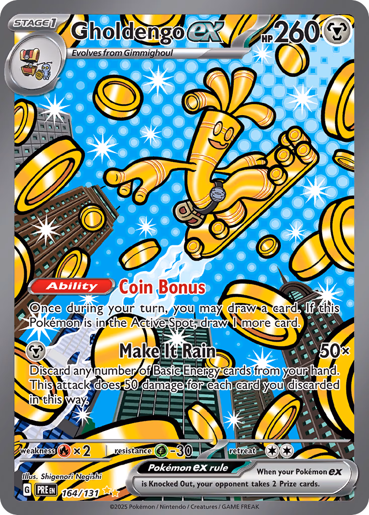 Gholdengo ex Pokemon card (164/131, Prismatic Evolutions)