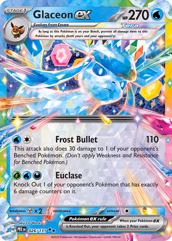 Glaceon ex Pokemon card (026/131, Prismatic Evolutions)