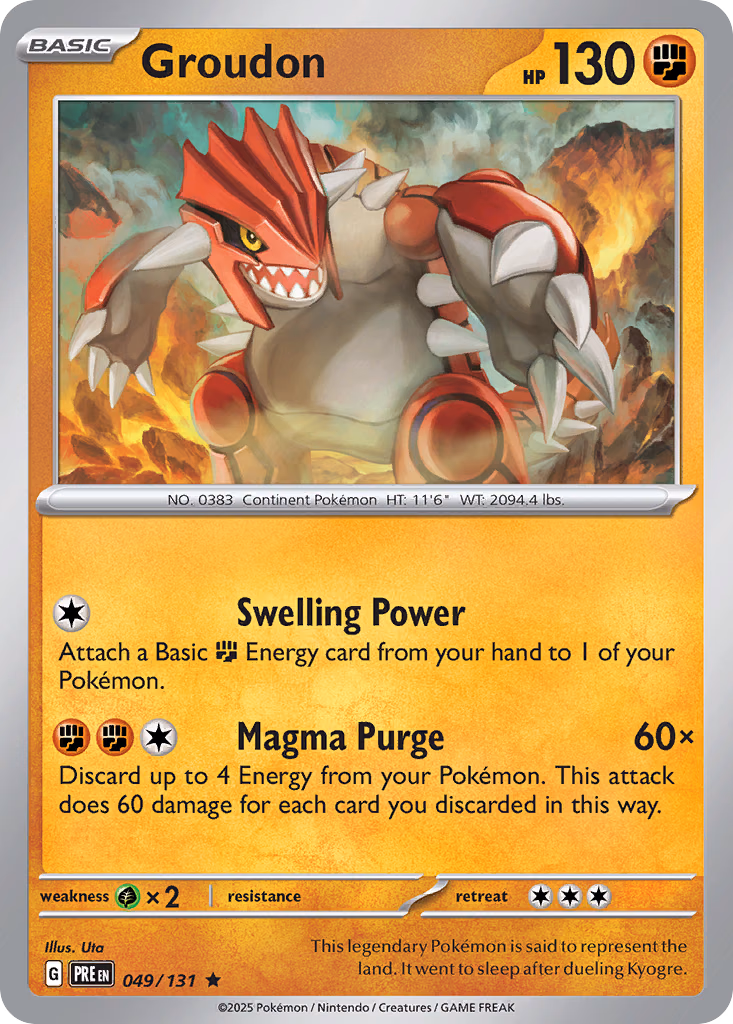 Groudon Pokemon card (049/131, Prismatic Evolutions)