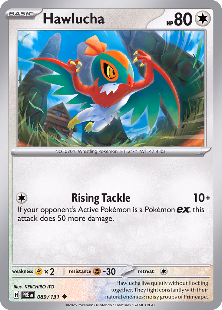 Hawlucha Pokemon card (089/131, Prismatic Evolutions)