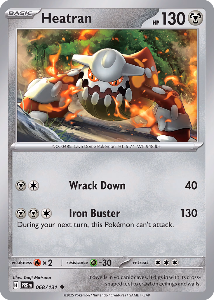 Heatran Pokemon card (068/131, Prismatic Evolutions)