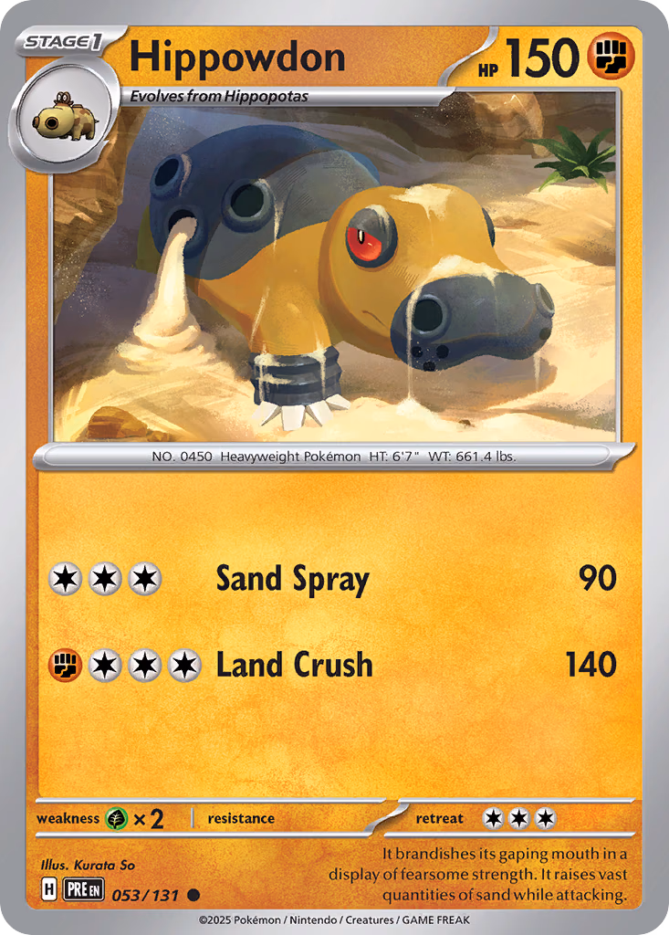 Hippowdon Pokemon card (053/131, Prismatic Evolutions)