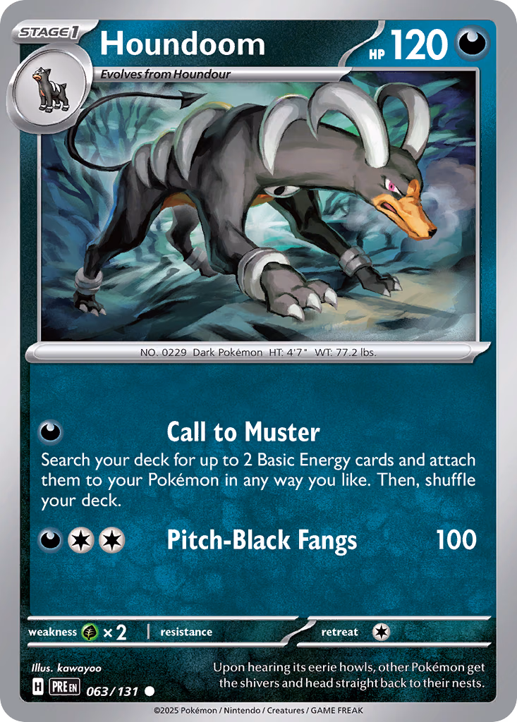 Houndoom Pokemon card (063/131, Prismatic Evolutions)