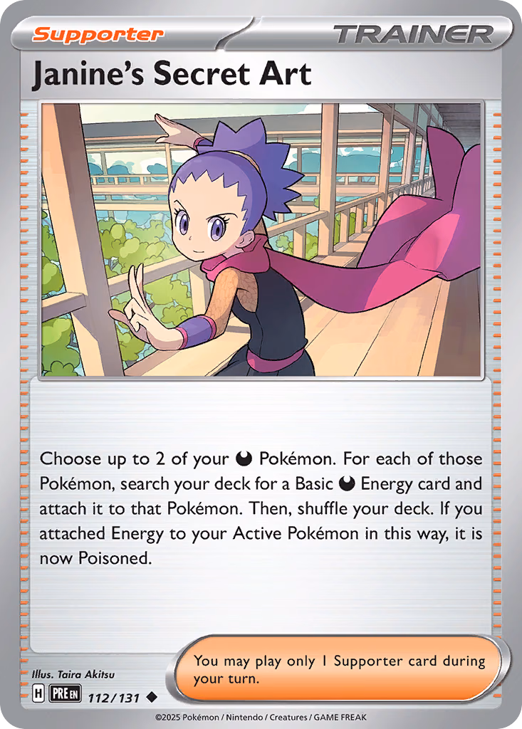 Janine's Secret Art Pokemon card (112/131, Prismatic Evolutions)