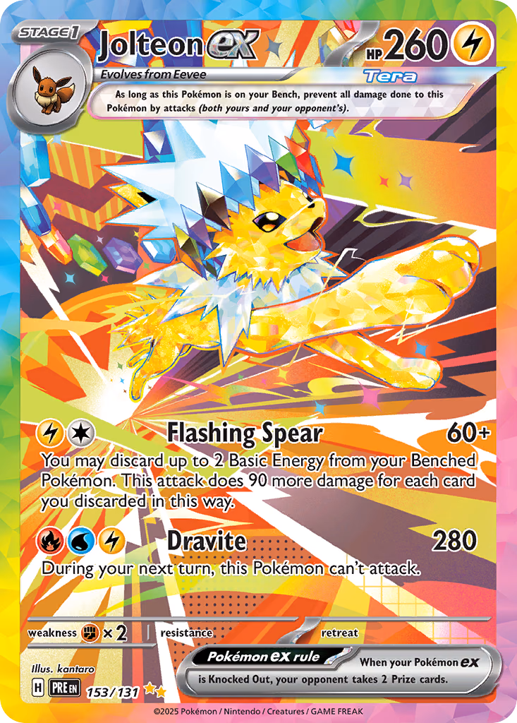 Jolteon ex Pokemon card (153/131, Prismatic Evolutions)