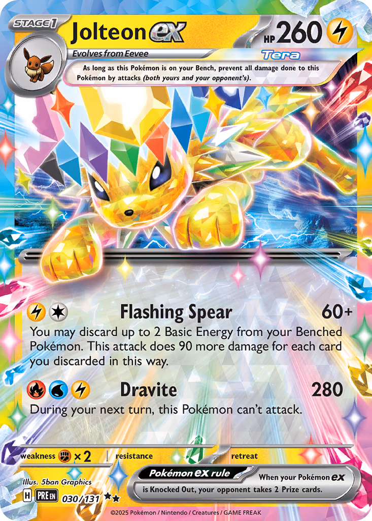 Jolteon ex Pokemon card (030/131, Prismatic Evolutions)