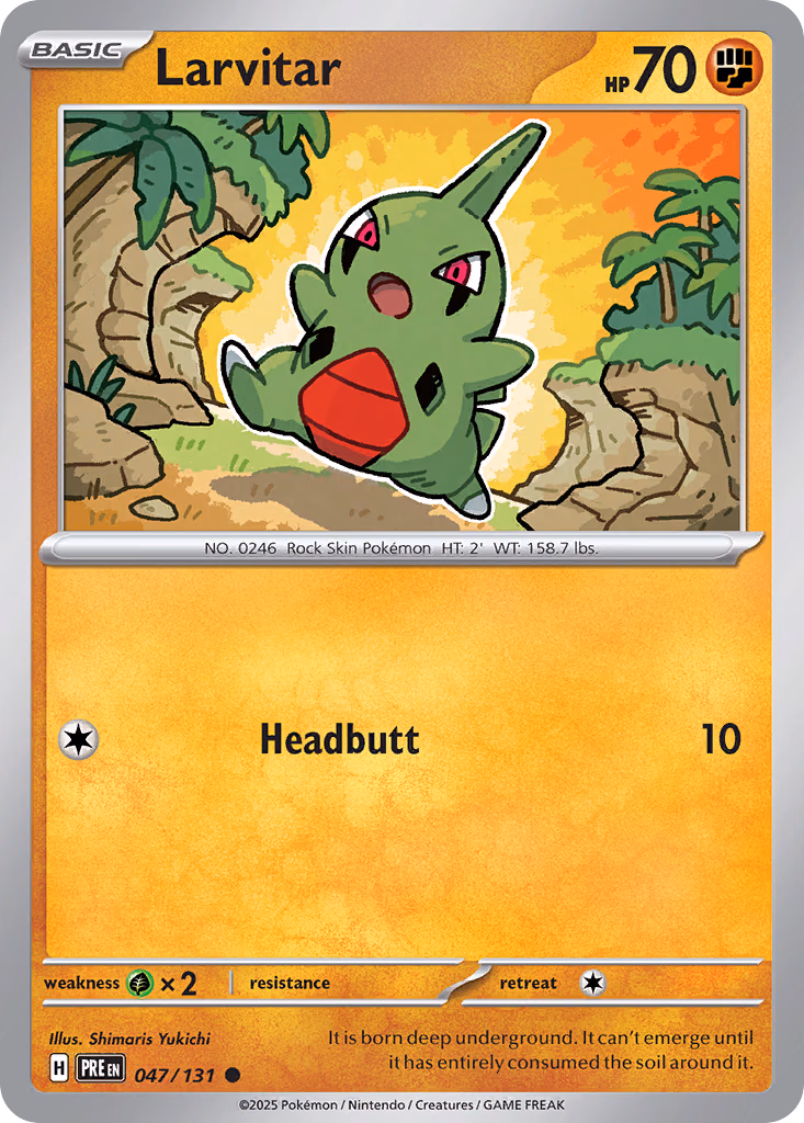 Larvitar Pokemon card (047/131, Prismatic Evolutions)