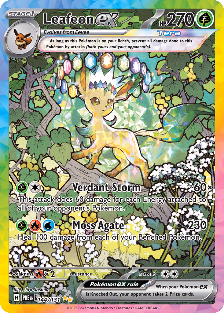 Leafeon ex Pokemon card (144/131, Prismatic Evolutions)
