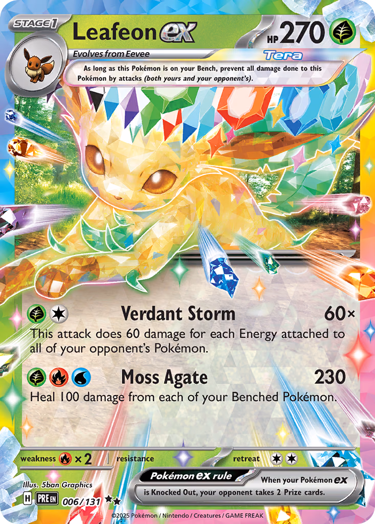 Leafeon ex Pokemon card (006/131, Prismatic Evolutions)