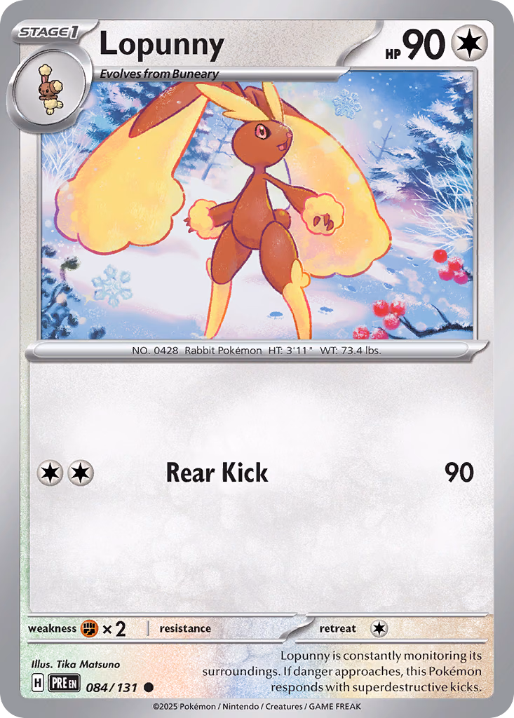 Lopunny Pokemon card (084/131, Prismatic Evolutions)