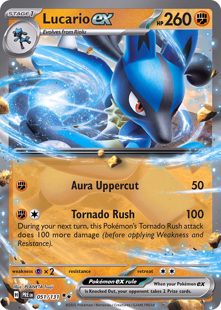 Lucario ex Pokemon card (051/131, Prismatic Evolutions)