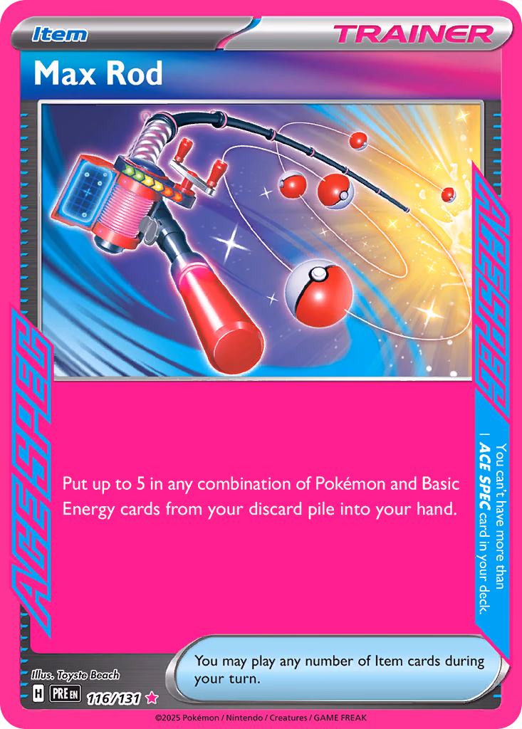 Max Rod Pokemon card (116/131, Prismatic Evolutions)