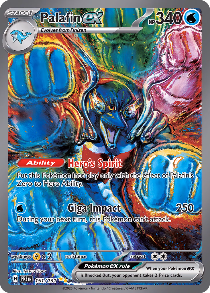 Palafin ex Pokemon card (151/131, Prismatic Evolutions)
