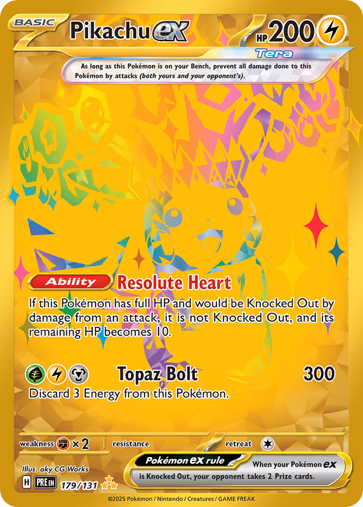 Pikachu ex Pokemon card (179/131, Prismatic Evolutions)