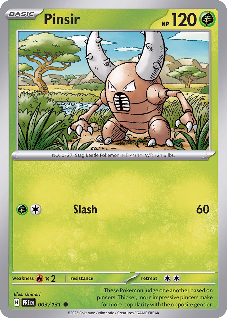Pinsir Pokemon card (003/131, Prismatic Evolutions)
