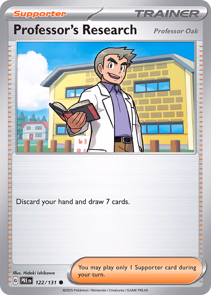 Professor's Research Pokemon card (122/131, Prismatic Evolutions)
