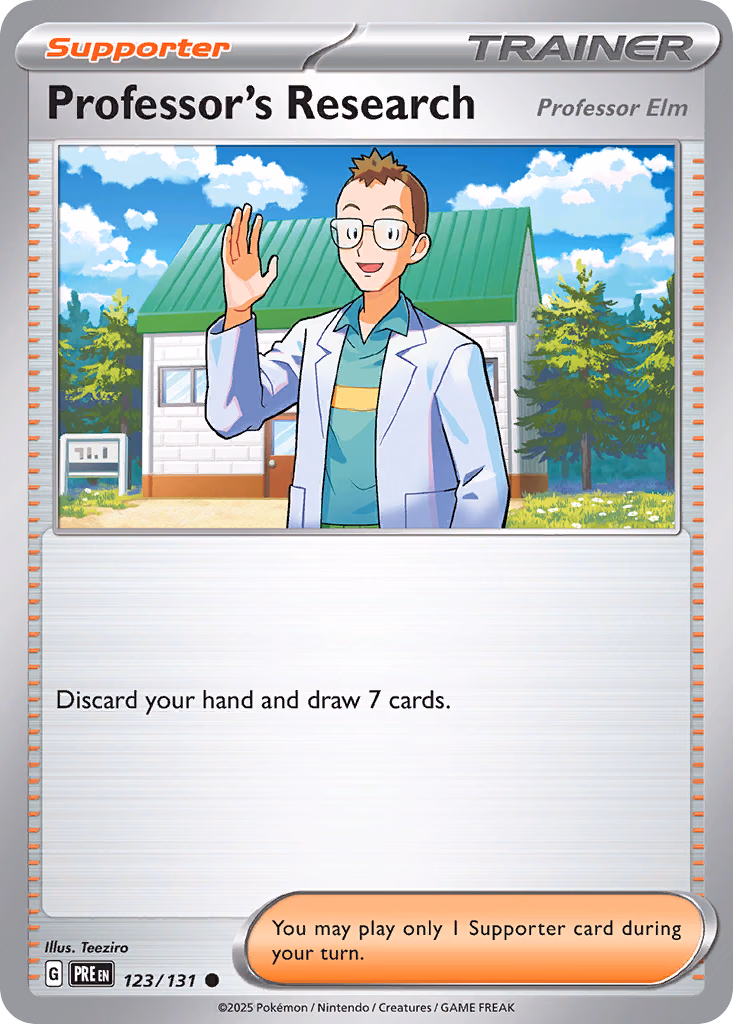 Professor's Research Pokemon card (123/131, Prismatic Evolutions)