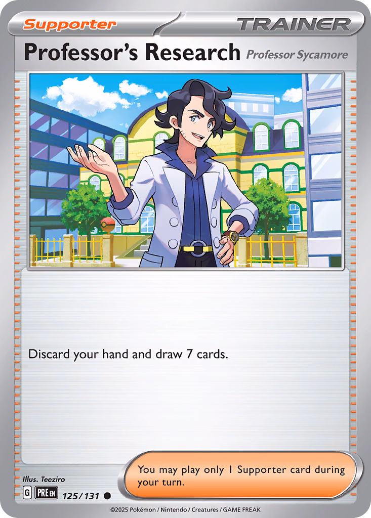 Professor's Research Pokemon card (125/131, Prismatic Evolutions)