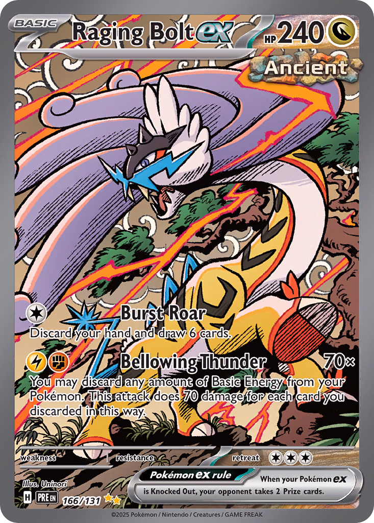 Raging Bolt ex Pokemon card (166/131, Prismatic Evolutions)