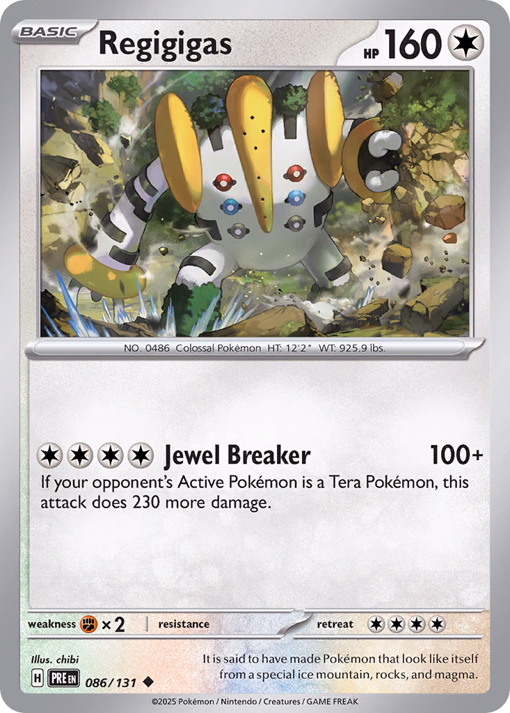 Regigigas Pokemon card (086/131, Prismatic Evolutions)