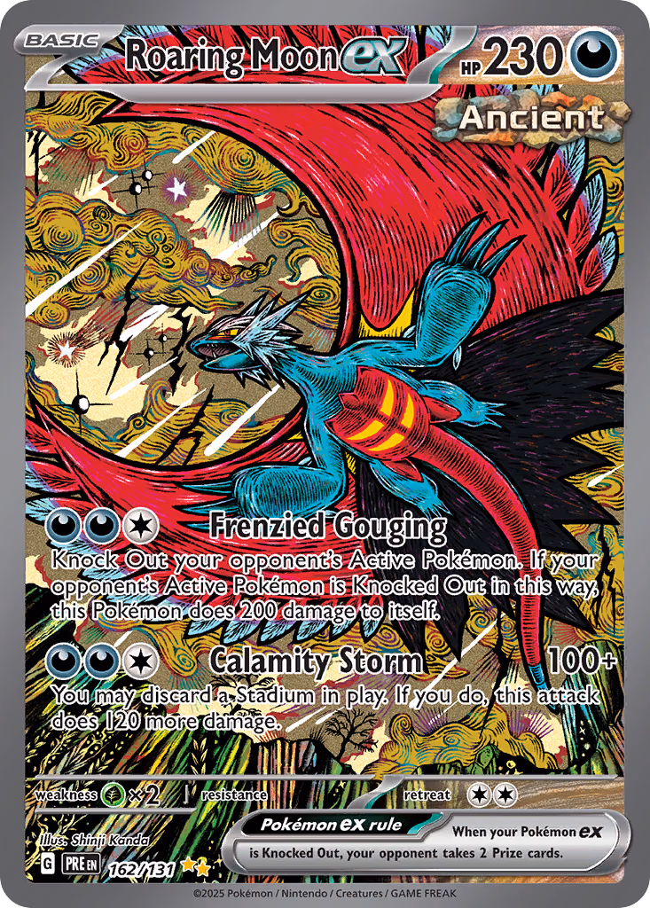 Roaring Moon ex Pokemon card (162/131, Prismatic Evolutions)