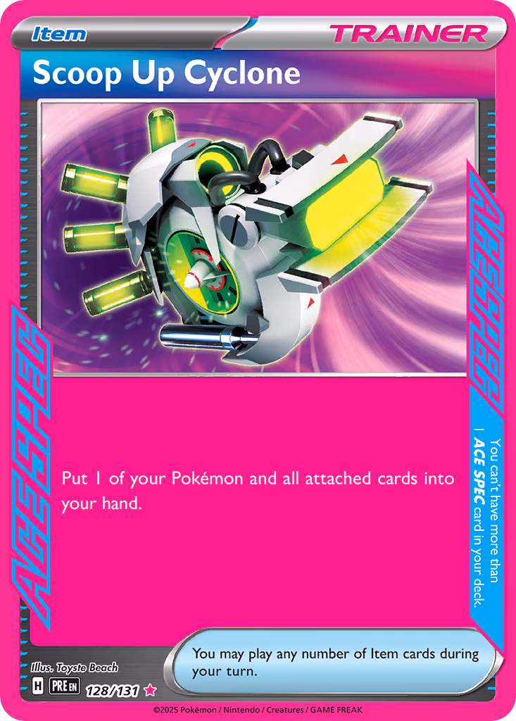 Scoop Up Cyclone Pokemon card (128/131, Prismatic Evolutions)