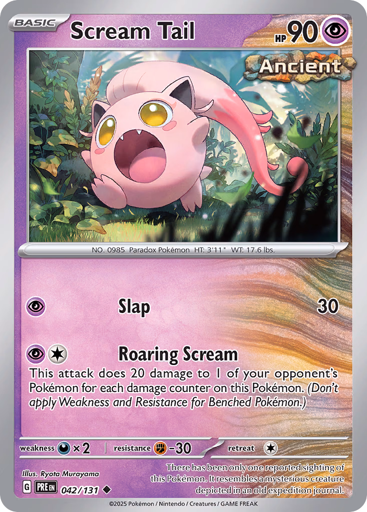 Scream Tail Pokemon card (042/131, Prismatic Evolutions)