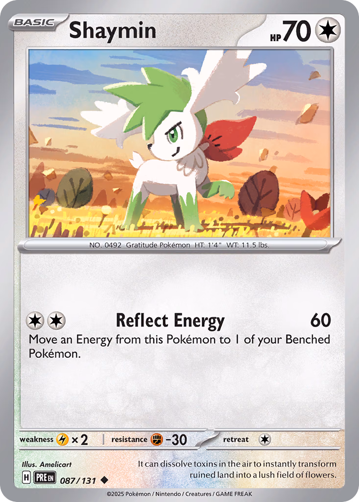 Shaymin Pokemon card (087/131, Prismatic Evolutions)