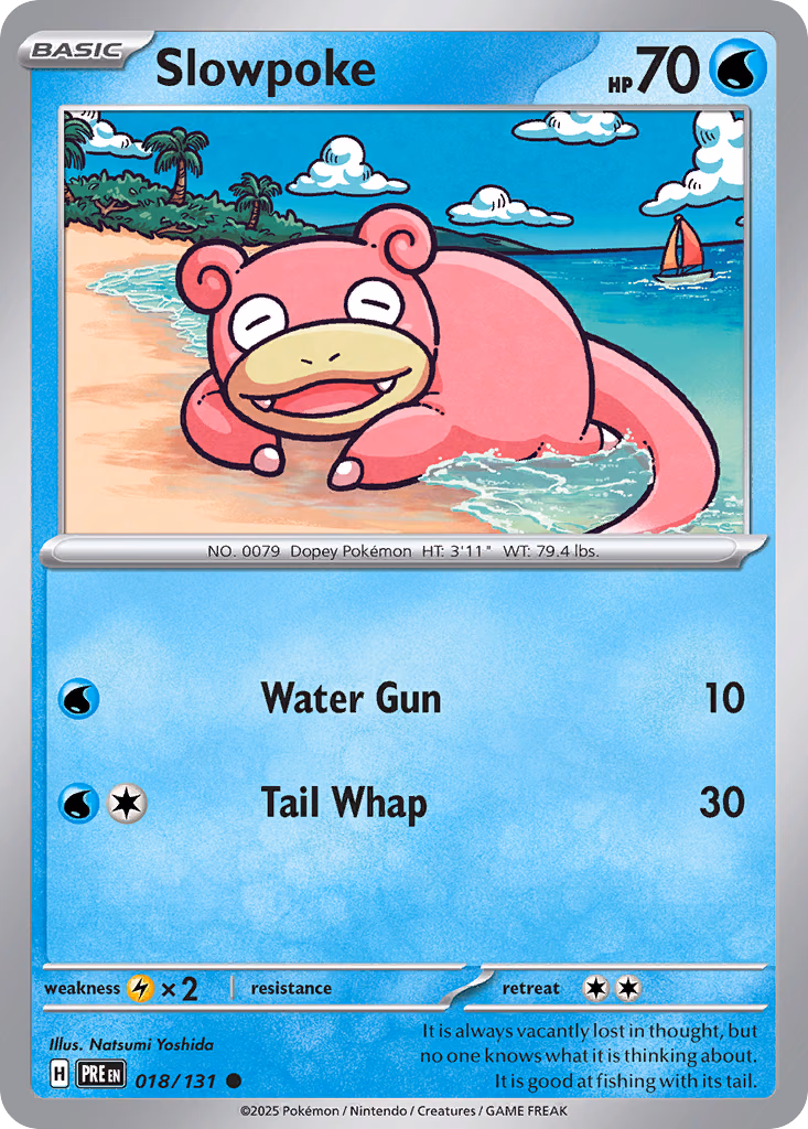 Slowpoke Pokemon card (018/131, Prismatic Evolutions)