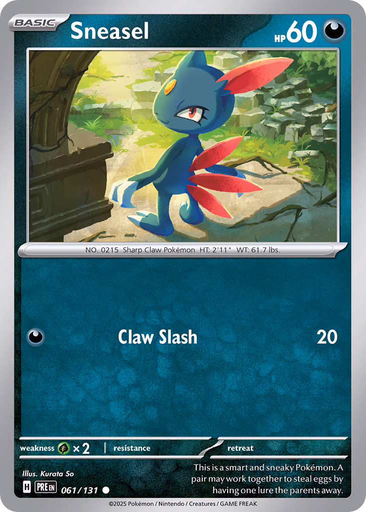 Sneasel Pokemon card (061/131, Prismatic Evolutions)
