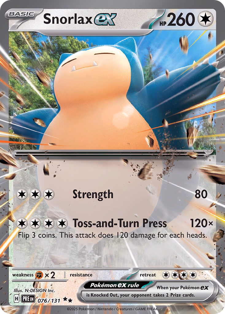 Snorlax ex Pokemon card (076/131, Prismatic Evolutions)