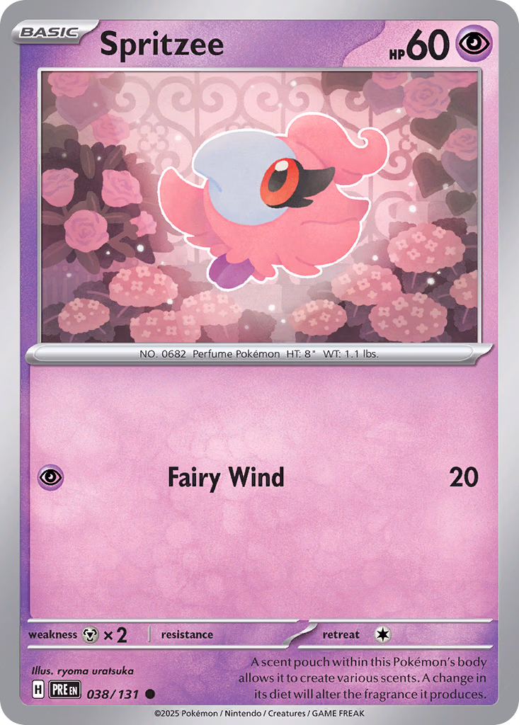 Spritzee Pokemon card (038/131, Prismatic Evolutions)