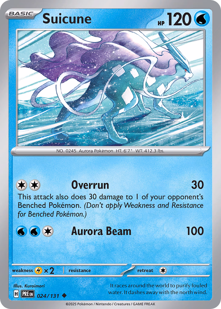 Suicune Pokemon card (024/131, Prismatic Evolutions)