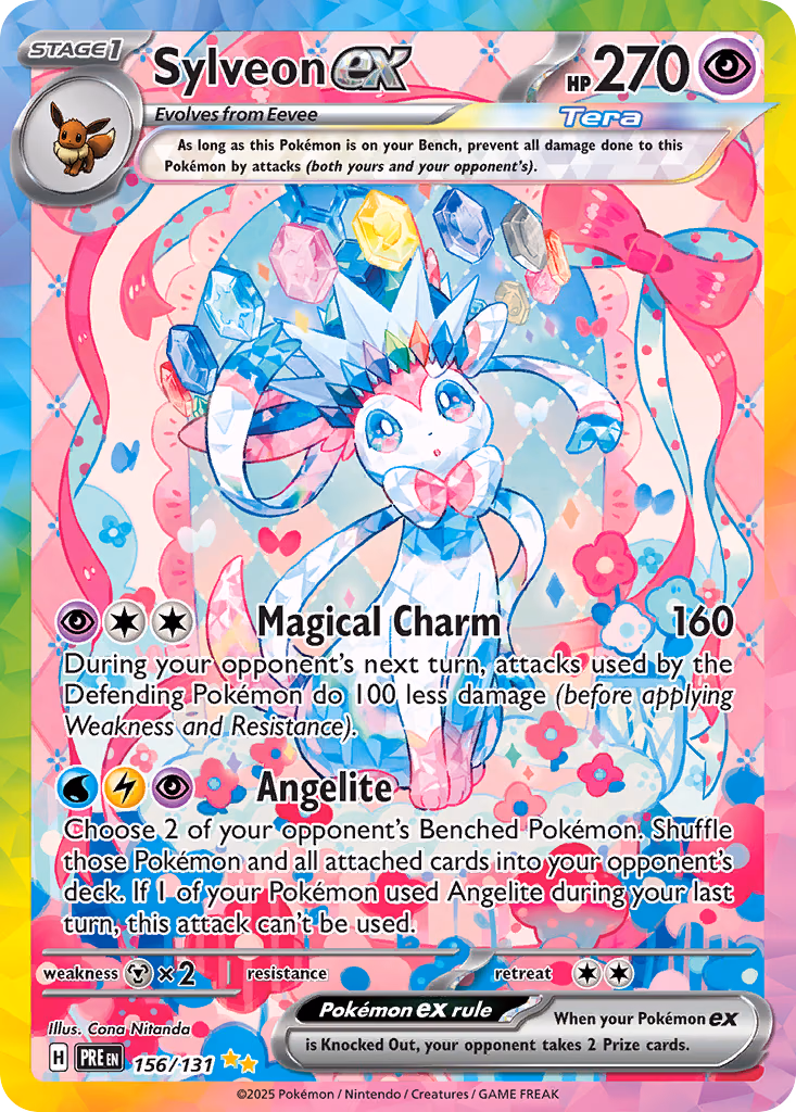 Sylveon ex Pokemon card (156/131, Prismatic Evolutions)