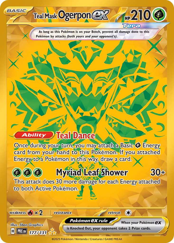 Teal Mask Ogerpon ex Pokemon card (177/131, Prismatic Evolutions)