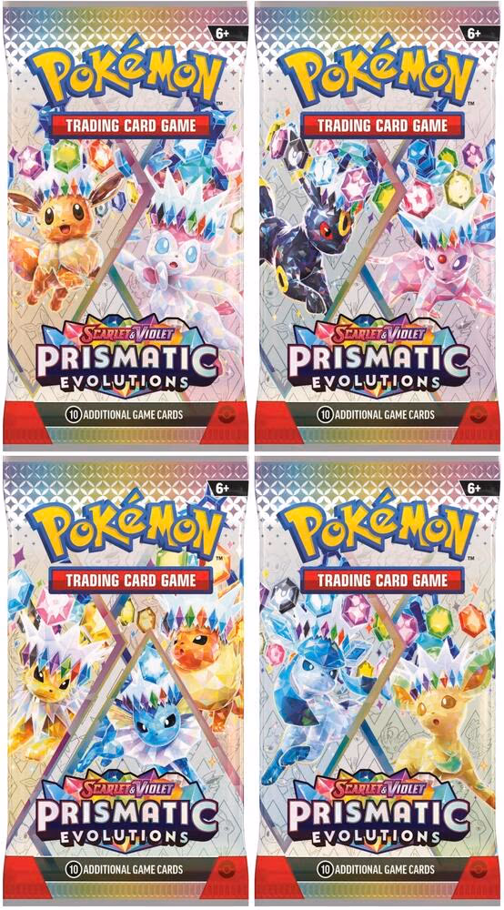 Pokemon Prismatic Evolutions Booster Pack Art Bundle [Set of 4]