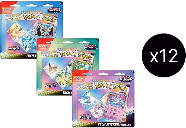 Pokemon Prismatic Evolutions Tech Sticker Collection Case