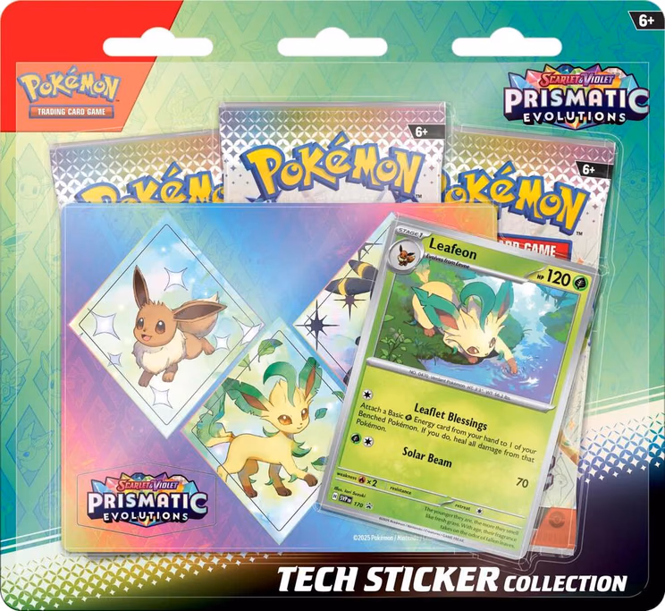 Pokemon Prismatic Evolutions Tech Sticker Collection [Leafeon]