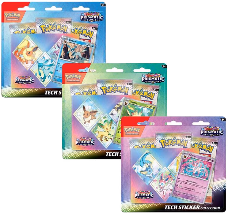 Pokemon Prismatic Evolutions Tech Sticker Collection [Set of 3]