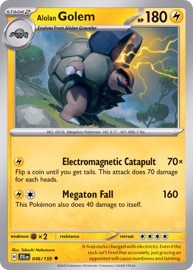 Alolan Golem Pokemon card (046/159, Journey Together)