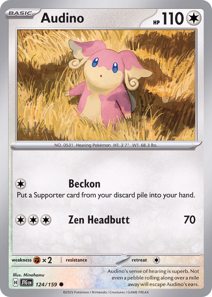 Audino Pokemon card (124/159, Journey Together)