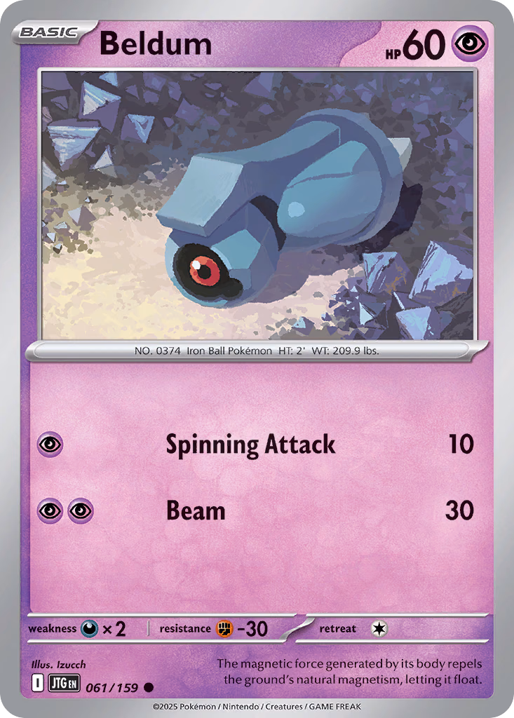 Beldum Pokemon card (061/159, Journey Together)