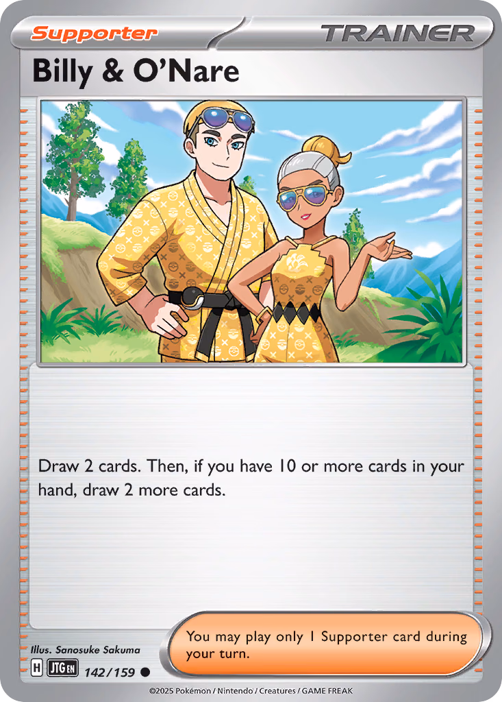 Billy & O'Nare Pokemon card (142/159, Journey Together)